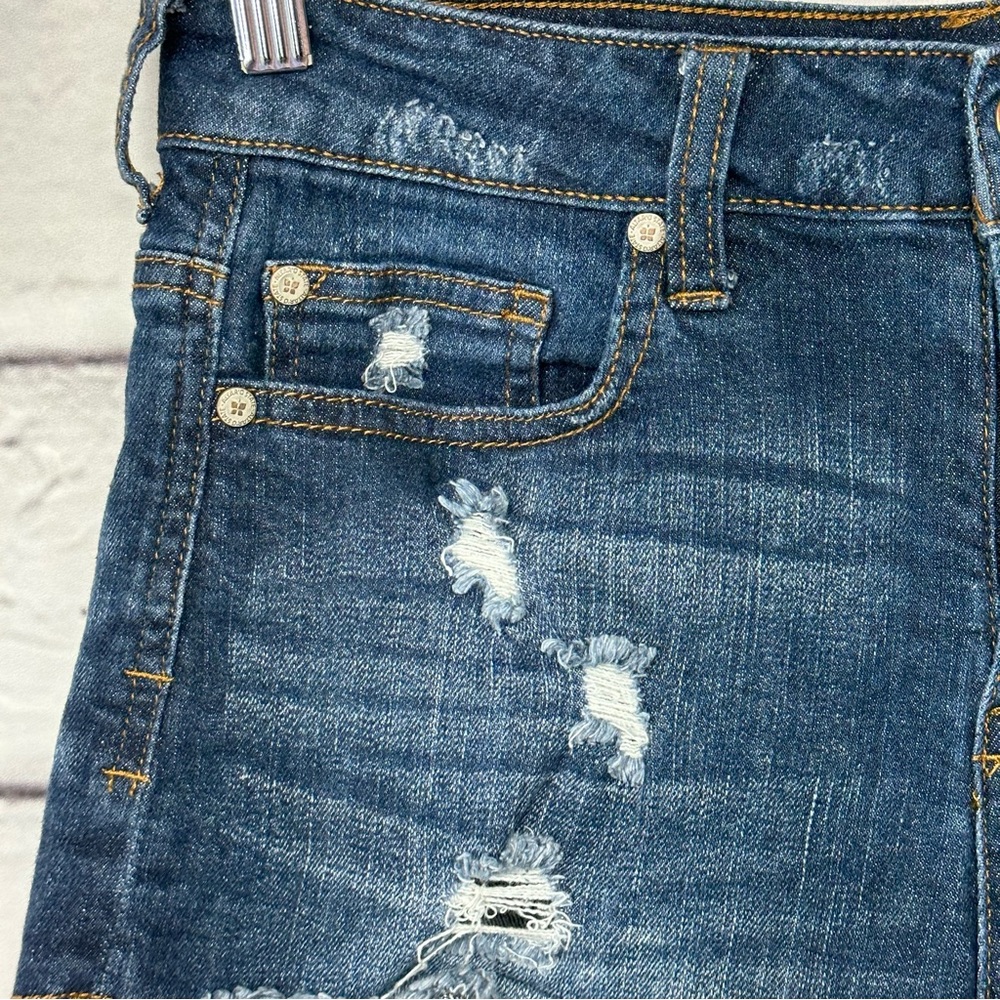 ALTAR’D STATE Jean Shorts Distressed Dark Wash Size 27/5 High Waisted - Picture 2 of 9
